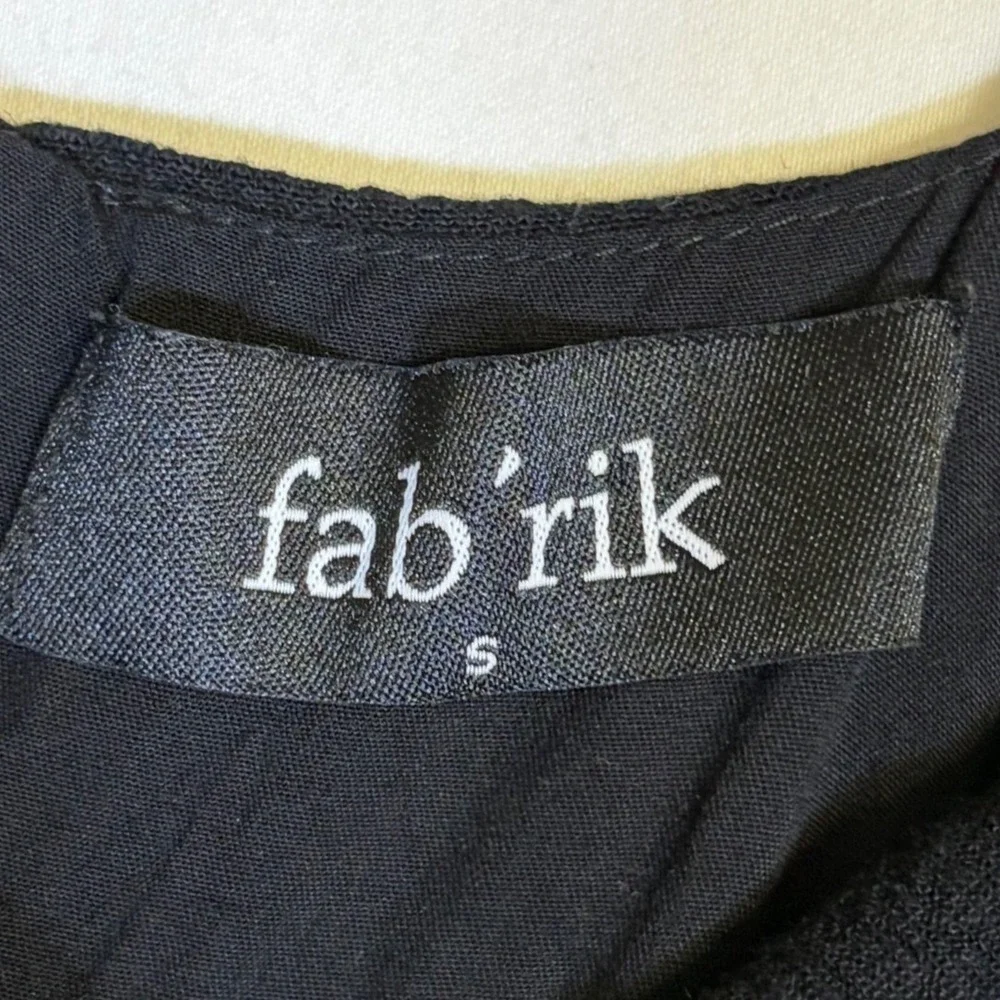 Fab'rik Black Linen Blend Size Small Tie Front Button Midi Dress PD15753 - Picture 2 of 8